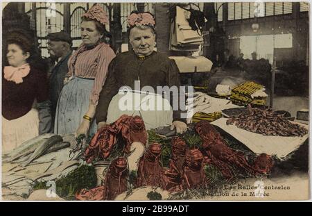 PARIGI - LE SALE CENTRALI, PADIGLIONE DI MAREA (RUE BALTARD) ANONYME. Les Halles Centrales, pavillon de la marée (rue Baltard), Parigi (Ier arr.). Phototypie. Parigi, musée Carnavalet. Foto Stock