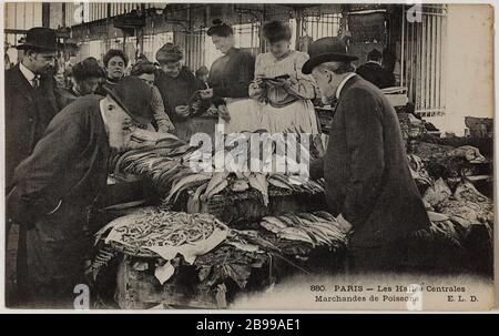 PARIGI - LE SALE CENTRALI - MERCHANTABILITA' PESCE Ernest le Deley. Les Halles Centrales - Marchandes de poisson, Parigi (Ier arr.). Phototypie, Parigi, musée Carnavalet. Foto Stock