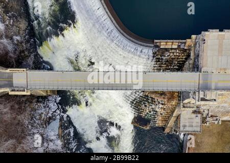 Croton Gorge Park alla base della diga di New Croton a Westchester, New York Foto Stock