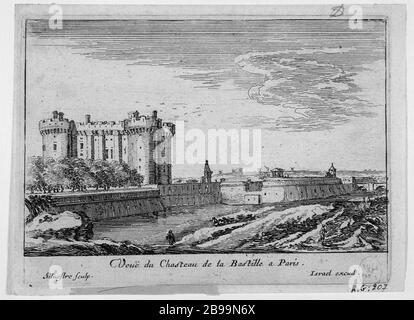 VISTA DAL CASTELLO DI PARIGI BASTILLE Israël Silvestre (1621-1691) et Israël Henriet (1590-1661). "Vue du château de la Bastille à Paris". Eau-forte, 1650. Parigi, musée Carnavalet. Foto Stock