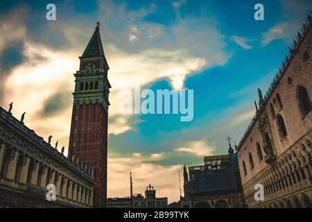 Campanile di San Marco, Piazza San Marco, Venezia Italia Foto Stock