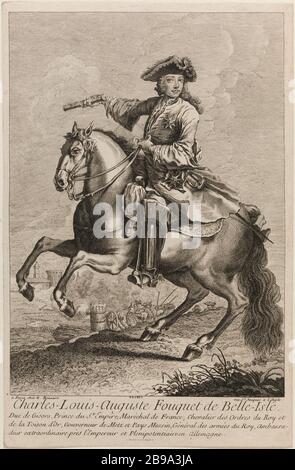 CHARLES-LOUIS-Auguste Fouquet BELLE ISLE Nicolas Bonnart (1646-1718). "Charles-Louis-Auguste Fouquet de Belle-Isle". Eau-forte et burin. Parigi, musée Carnavalet. Foto Stock