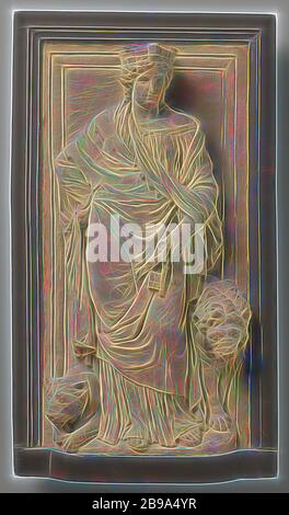 Cibele, essa si erge frontalmente su un pavimento sporgente per una cornice per una sfondo piatto sulla gamba destra e con la sinistra piegata. Essa contiene la chiave della città e la tromba nella mano sinistra e ha posto il lato destro con il palmo rivolto verso l'esterno. Indossa il city crown sul lussureggiante dei capelli ondulati, oltre un finemente pieghettato indumento intimo che pende verso il basso per i piedi, un ampio mantello che viene ribaltato verso l'alto, in modo che un rivestimento di ermellino diventa visibile. Copertura di tutta la sua spalla destra e il braccio e tenuto in mano avvolto nel mantello, questo mantello cade obliquamente dalla spalla sul petto ed è avvolto un Foto Stock