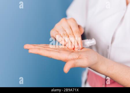 disinfettante per mani antisettico Foto Stock