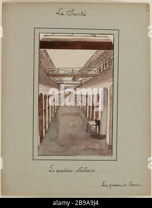 [Le carceri di Parigi] la salute delle carceri; l'area delle celle Foto Stock