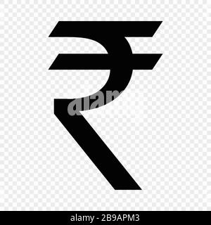 Segno indiano Rupee . Icona del simbolo della valuta Illustrazione Vettoriale