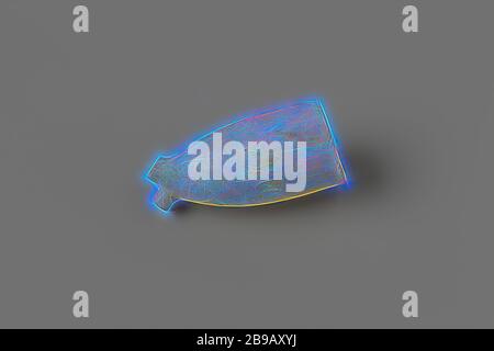 Vasca del naufragio della nave delle Indie Orientali Hollandia, tubo, ciotola, marchio di heelmark, 1hsm1, Annet, Compagnia delle Indie Orientali olandesi, Hollandia (nave), anonima, Paesi Bassi, 1700 - in o prima del 13-ago-1743, creta del tubo, l 4.5 cm × d 2.1 cm, Reimaginagined by Gibon, design di calda e allegra luce di luminosità e raggi di luce radianza. Arte classica reinventata con un tocco moderno. La fotografia ispirata al futurismo, abbracciando l'energia dinamica della tecnologia moderna, del movimento, della velocità e rivoluzionando la cultura. Foto Stock