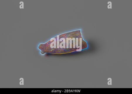 Coppa del naufragio della nave delle Indie Orientali Hollandia, tubo, ciotola, marchio di riferimento illeggibile, frammento, Annet, Compagnia olandese delle Indie Orientali, Hollandia (nave), anonima, Paesi Bassi, 1700 - in o prima del 13-ago-1743, creta del tubo, l 4.6 cm × d 2.1 cm, Reimaginagined by Gibon, design di calda e allegra luce di luminosità e raggi di luce radianza. Arte classica reinventata con un tocco moderno. La fotografia ispirata al futurismo, abbracciando l'energia dinamica della tecnologia moderna, del movimento, della velocità e rivoluzionando la cultura. Foto Stock