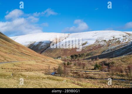 Moffat Dale nel tardo inverno, Dumfries & Galloway, Scozia Foto Stock