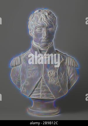 Busto di Luigi Napoleone, Re d'Olanda, Re d'Olanda., Luigi Napoleone Bonaparte, Pierre Cartellier, 1806, gesso, h 74 cm × w 51 cm × d 30 cm, Reimagined by Gibon, disegno di calda allegra luce incandescente di luminosità e di radianza dei raggi di luce. Arte classica reinventata con un tocco moderno. La fotografia ispirata al futurismo, abbracciando l'energia dinamica della tecnologia moderna, del movimento, della velocità e rivoluzionando la cultura. Foto Stock