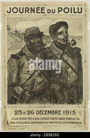 Day Hairy, 25 & 26 Dicembre 1915 Théophile Alexandre Steinlen (18759-1923) . "Journée du Poilu, 25 & 26 décembre 1915". Lithographie, 1915. Parigi, musée Carnavalet. Foto Stock