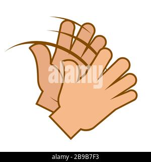 Applauso gesto, mani appiccicatrici emoji icona isolata Illustrazione Vettoriale
