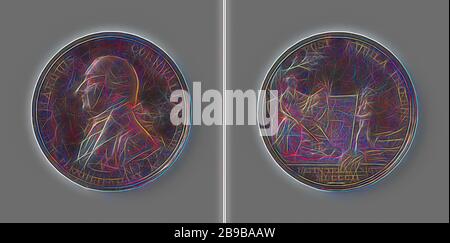 La Pace di Amiens, in onore di Charles, Conte di Cornwallis, negoziatore per l'Inghilterra, medaglia d'argento. Anteriore: uomo di busto all'interno dell'interno. Retromarcia: Brittania con stemma si siede sotto un albero, con scudo e spada che pende su di esso, George III della corona di medaglione e resto sul suo grembo, al di sopra della quale si ha un ramo di olivo, ai suoi piedi si trovano un leone e un agnello accanto a un covone di grano, per lei un genio con un corno riempito di abbondanza, mostrando la sua piastra con iscrizione entro l iscrizione cut off: iscrizione, Amiens, Charles Earl del Cornwallis, Henry Addington, Hawksbury, Giuseppe Bonaparte (Re di Sp Foto Stock