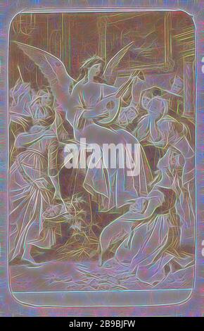 Foto riproduzione di (presumibilmente) una stampa dopo il lavoro di W. von Kaulbach: Mignon (Wilhelm Meister) Mignon (Wilhelm Meister) W. von Kaulbach (titolo su oggetto), parte di album fotografico con 16 cartes -la visita di figure femminili del lavoro di JW von Goethe., adolescente, giovane donna, fanciulla, Andries Jager, Amsterdam, c. 1860 - c.. 1890, carta, carta fotografica, cartone, stampa albume, h 76 mm × w 55 mm, Reimagined by Gibon, disegno di calore allegro di luminosità e raggi di luce radianza. Arte classica reinventata con un tocco moderno. Fotografia ispirata al futurismo, che abbraccia l'energia dinamica Foto Stock