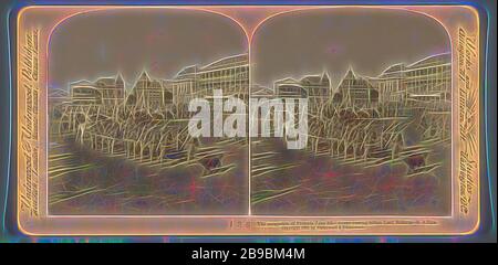 L'occupazione di Pretoria giugno 5th - truppe passando davanti a Lord Roberts, S.A., Underwood e Underwood, 1901, Reimagined da Gibon, disegno di calore allegro di luminosità e raggi di luce radianza. Arte classica reinventata con un tocco moderno. La fotografia ispirata al futurismo, che abbraccia l'energia dinamica della tecnologia moderna, del movimento, della velocità e rivoluziona la cultura. Foto Stock