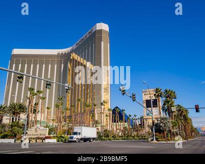 Las Vegas, 17 MARZO 2020 - vista mattutina della Baia di Mandalay Foto Stock