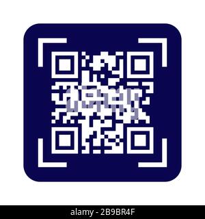 Icona vettore del codice QR. Semplice disegno piatto per un logo, un adesivo per il tuo sito o applicazione Illustrazione Vettoriale