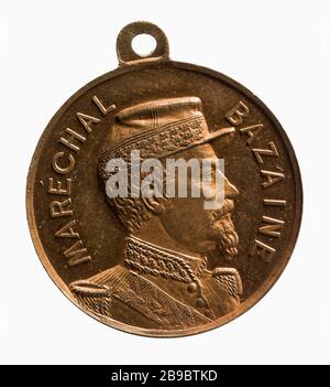 Marshal Bazaine (1811-1888), comandante dell'esercito di Metz, 26 ottobre 1870 (titolo fittizio) le maréchal Bazaine (1811-1888), comandante de l'armée de Metz, 26 ottobre 1870. Laiton, vers 1870. Parigi, musée Carnavalet. Foto Stock