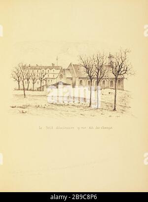 [Vecchia Parigi] le Petit Séminaire, 19 rue Notre Dame des Champs, 1906 Henri Chapelle (1850-1925), dessinateur français. Le Vieux Paris. Le Petit Séminaire, 19 rue Notre-Dame des Champs. Pennacchio. Parigi (VIème arr.), 1906. Parigi, musée Carnavalet. Foto Stock