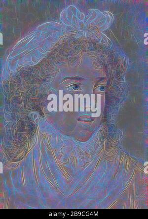 Yolande Gabrielle Martine (1749-93), duchesse de Polignac (verso: Abbozzo di una donna in piedi con velo), Ritratto di Yolande Gabrielle Martine (1749-93), duchesse de Polignac. Busto a destra. Sul retro un disegno di una donna in piedi con velo., persone storiche - BB - donna, Yolande Martine Gabrielle de Polastron duchessa di Polignac, Elisabeth Vigée-le Brun, 1765 - 1842, carta, h 432 mm × w 283 mm, Reimagined by Gibon, design di calore allegro di luminosità e raggi di luce radianza. Arte classica reinventata con un tocco moderno. Fotografia ispirata al futurismo, che abbraccia un ambiente dinamico Foto Stock