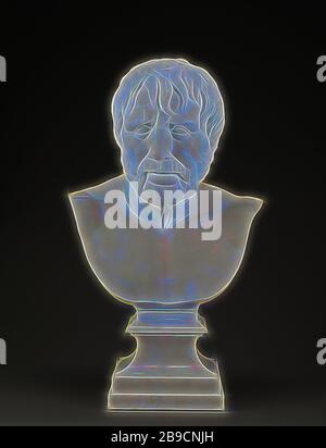 Busto di pseudo-Seneca (dopo l'Antique), Joseph Wilton (inglese, 1722 - 1803), Inghilterra, 1755 - 1765, marmo, 61 cm (24 in, Reimagined by Gibon, disegno di calore allegro di luminosità e raggi di luce radianza. Arte classica reinventata con un tocco moderno. La fotografia ispirata al futurismo, che abbraccia l'energia dinamica della tecnologia moderna, del movimento, della velocità e rivoluziona la cultura. Foto Stock
