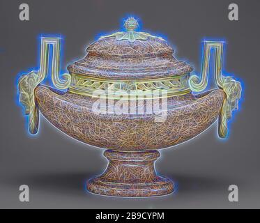 Granito vaso, Parigi, Francia, circa 1770, Granite con supporti in bronzo dorato, 37,1 x 48,3 x 21,6 cm (14 5,8 x 19 x 8 1,2 pollici, Reimagined by Gibon, design di calore allegro di luminosità e raggi di luce radianza. Arte classica reinventata con un tocco moderno. La fotografia ispirata al futurismo, che abbraccia l'energia dinamica della tecnologia moderna, del movimento, della velocità e rivoluziona la cultura. Foto Stock