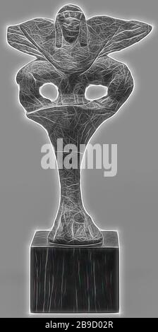 Piede di una Vase in forma di una Sfinge a corpo doppio con una testa singola, Anatolia, 1st - 2nd secolo, Bronzo, 13 cm (5 1,8 in, Reimagined by Gibon, disegno di calore allegro di luminosità e raggi di luce radianza. Arte classica reinventata con un tocco moderno. La fotografia ispirata al futurismo, che abbraccia l'energia dinamica della tecnologia moderna, del movimento, della velocità e rivoluziona la cultura. Foto Stock