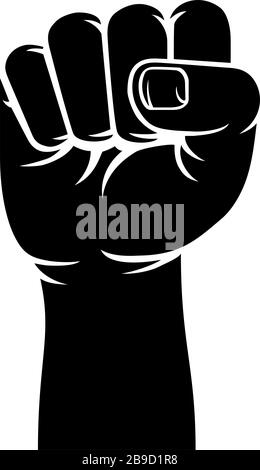 Fist Propaganda protesta Revolution Hand Sign Illustrazione Vettoriale