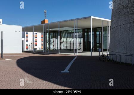 Campus insolitamente vuoto della Heinrich-Heine University di Dusseldorf a causa delle misure contro il coronavirus Foto Stock