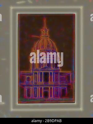 Louis-des-Invalides , Dôme des Invalides, Armand-Hippolyte-Louis Fizeau (francese, 1819 - 1896), circa 1840 - 1843, rame Photogalvanic, Reimagined by Gibon, disegno di calore allegro di luminosità e raggi di luce radianza. Arte classica reinventata con un tocco moderno. La fotografia ispirata al futurismo, che abbraccia l'energia dinamica della tecnologia moderna, del movimento, della velocità e rivoluziona la cultura. Foto Stock