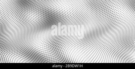 Motivo ondulato bianco e nero. Illustrazione geometrica astratta. Grande formato, rendering 3d Foto Stock