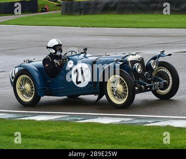 Ralf Emmerling, Riley Sprite, Brooklands Trophy, vetture sportive, pre-1939, Goodwood Revival 2017, settembre 2017, automobili, auto, circuito racing, Clas Foto Stock