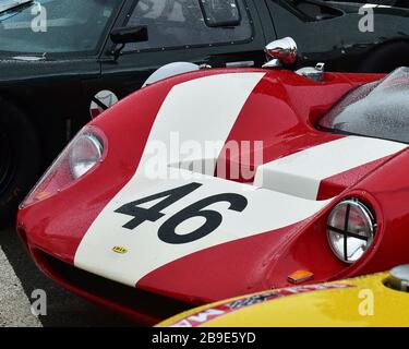 Mike Whitaker, Lola Chevrolet T70 Spyder, Whitsun Trophy, Sports Prototypes, Goodwood Revival 2017, settembre 2017, automobili, auto, circuito racing, Foto Stock