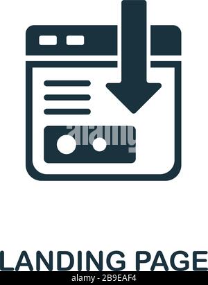 Icona della landing page dalla collezione di marketing della filiale. Semplice icona della pagina di destinazione per modelli, web design e infografica Illustrazione Vettoriale