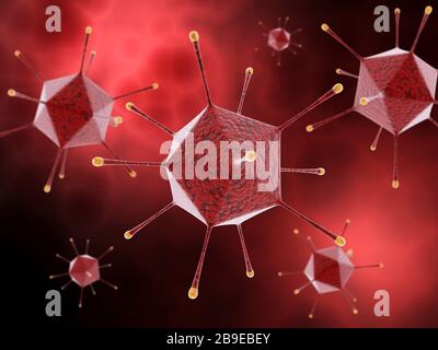 Immagine concettuale dell'adenovirus. Foto Stock