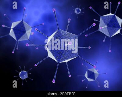 Immagine concettuale dell'adenovirus. Foto Stock