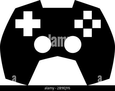 Icona glyph gamepad. Logo per il tempo libero e l'intrattenimento. Joystick di segnale del controller di gioco video. Pittogramma isolato semplice. ESport gioco vettoriale design. Simbolo di controllo. Illustrazione Vettoriale