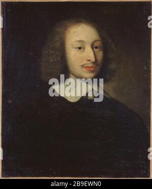 PRESUNTO RITRATTO DI BLAISE PASCAL Ritratto présumé de Blaise Pascal (1623-1662), savant et écrivain français. Anonyme. Parigi, musée Carnavalet. Foto Stock