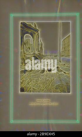 La Salle Street, guardando a nord da Monroe Street, George N. Barnard (American, 1819 - 1902), Chicago, Illinois, Stati Uniti, negativo 1871, stampa 1872, stampa d'argento albumen, Reimagined by Gibon, design di calore allegro di luminosità e raggi di luce radianza. Arte classica reinventata con un tocco moderno. La fotografia ispirata al futurismo, che abbraccia l'energia dinamica della tecnologia moderna, del movimento, della velocità e rivoluziona la cultura. Foto Stock