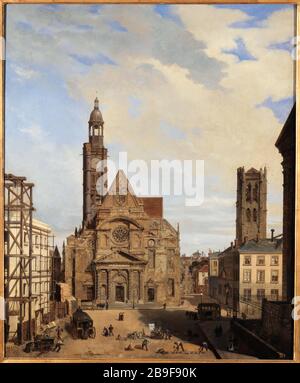 Il Saint-Étienne-du-Mont Charles Désiré Claude Maillot. L'Église Saint-Étienne-du-Month. Huile sur bois. 1873. Parigi, musée Carnavalet. Foto Stock