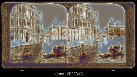 Il Canal Grande e la chiesa di Santa Maria della Salute, viste stereografica di Italia, Underwood e Underwood, Underwood, Bert, 1862-1943, stereografia: gelatina argento, ca. 1900, viste stereografica dell'Italia. Sono inclusi: 31 vedute esterne del più grande complesso architettonico e antichi monumenti di Roma e dintorni (12 di questi hanno la gente in costume nativa pone in primo piano), 15 vedute interne di Roma le chiese e gallerie, 9 vedute esterne di Venezia, 11 esterno e interno di vedute di Firenze, 6 esterno e interno di vedute di Napoli. Viste di altre città e siti includono: Ercolano (1), Amalfi ( Foto Stock