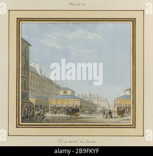 Il mercato Jacobin Pierre-François-Léonard Fontaine (1762-1853). "Vue du marché des Jacobins". Acquarelle. Parigi, musée Carnavalet. Foto Stock