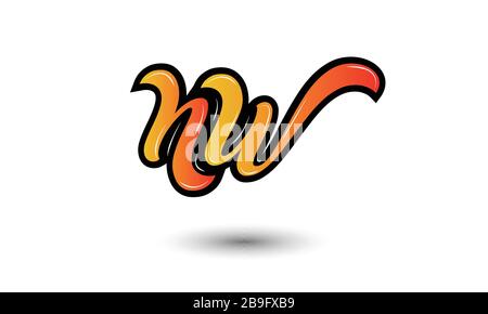 NW Letter Logo Design. Illustrazione vettoriale logo lettera NW - vettore Illustrazione Vettoriale