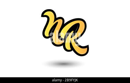 Modello Vettore Disegno Logo Nr Lettera Monogramma Iniziale. Logo Nr Letter Illustrazione Vettoriale