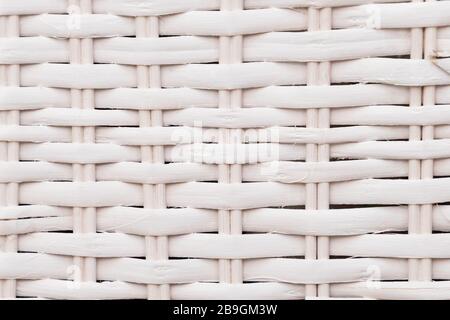 Bianco cesto di rattan superficie naturale texture e sfondo macro Foto Stock