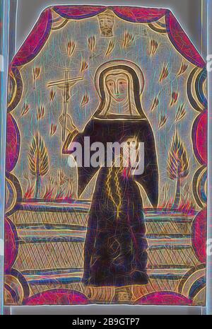 Nuovo messicano: Santa Rita di Cascia (Santa Rita de Cascia), Pedro Antonio Fresquis, nuovo messicano, c. 1815, vernice a base d'acqua su pannello di legno, totale: 9 3/4 x 6 1/2 in. (24,8 x 16,5 cm) Foto Stock