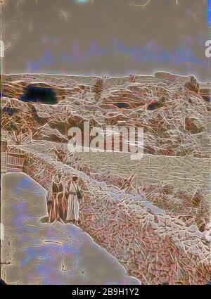 Porta di Damasco e dintorni Gordon's calvario che mostra il 'skull'. 1900, Gerusalemme, Israele Foto Stock