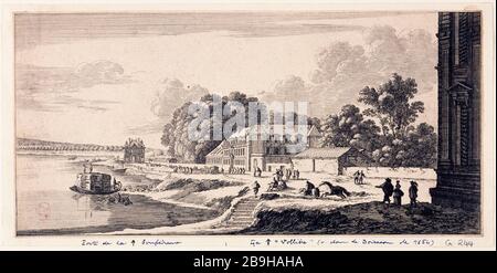 VISTA E PROSPETTIVA DELLE TUILERIES GIARDINO E PORTA DELLA CONFERENZA Gabriel Perelle d'après Israël Silvestre. Vue et Perspective du jardin des Tuileries et de la porte de la Conférence. Eau-forte. Parigi, musée Carnavalet. Foto Stock