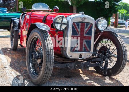 1930 Austin Seven Ulster, Chateau Impney collina salita 2018 Foto Stock