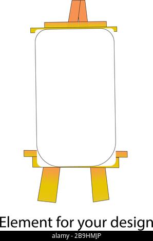 Forniture scolastiche. Easel. Illustrazione vettoriale isolata su sfondo bianco. Illustrazione Vettoriale